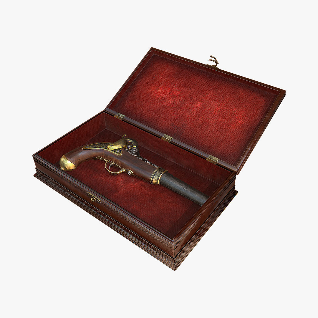 Antique Pistol Low-poly 3D model_2
