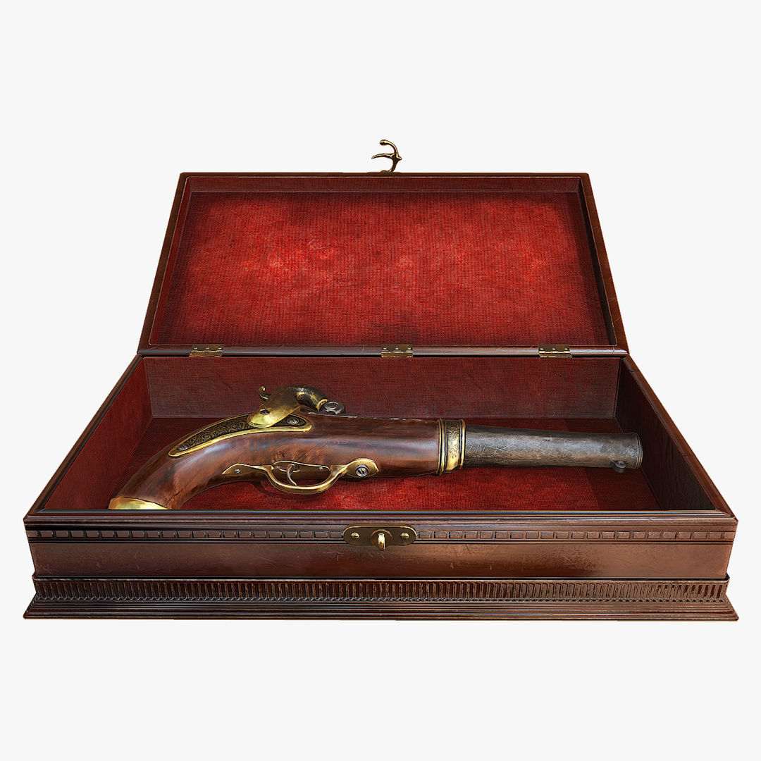 Antique Pistol Low-poly 3D model_1