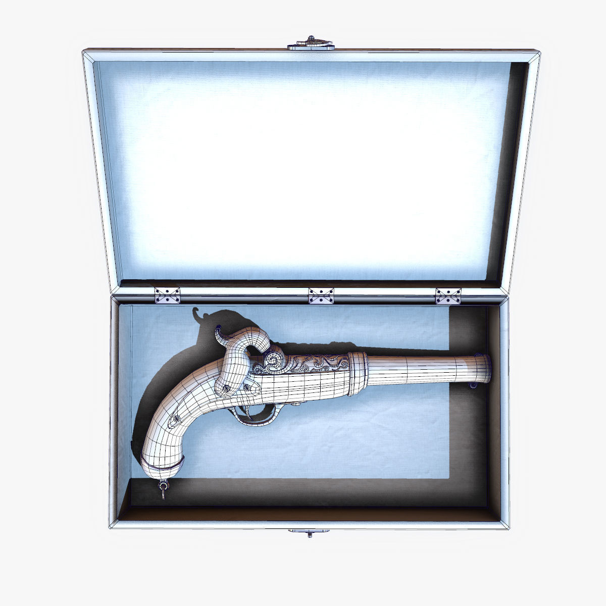 Antique Pistol Low-poly 3D model_11