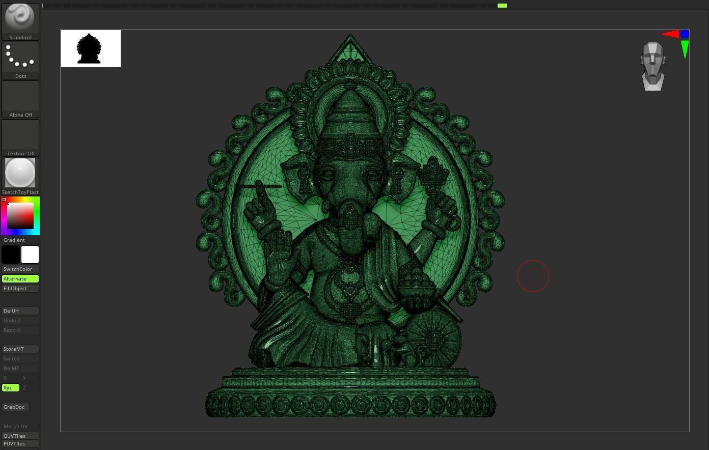 Ganesha STL model ornate mirror 3D print model_6