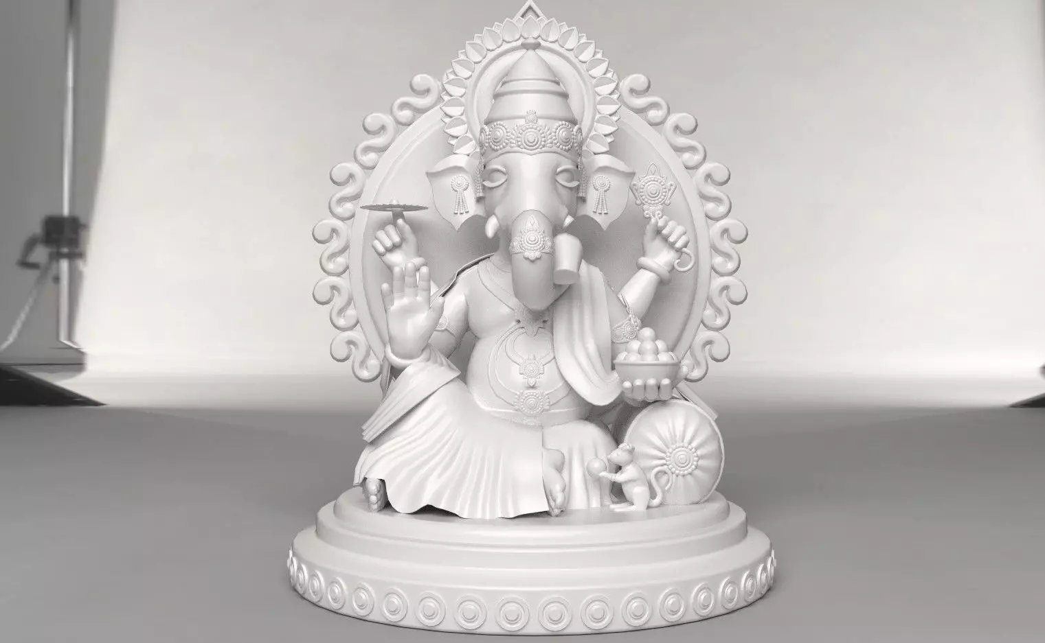 Ganesha STL model ornate mirror 3D print model_0