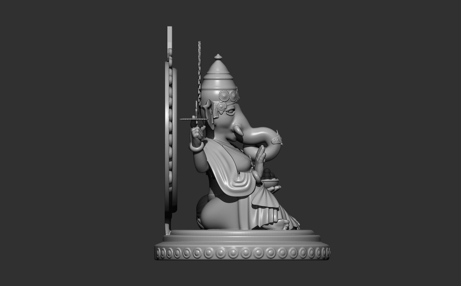 Ganesha STL model ornate mirror 3D print model_2