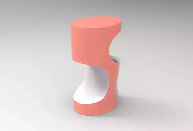 Warped Side Table Low-poly 3D model