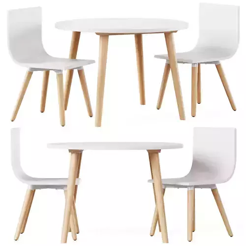 Pint Sized White Toddler Table and Chair Set 