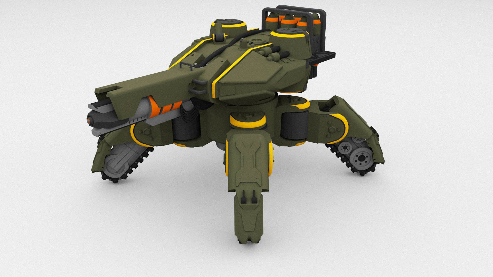 Sci Fi Gun Tower Defense  3D model_1
