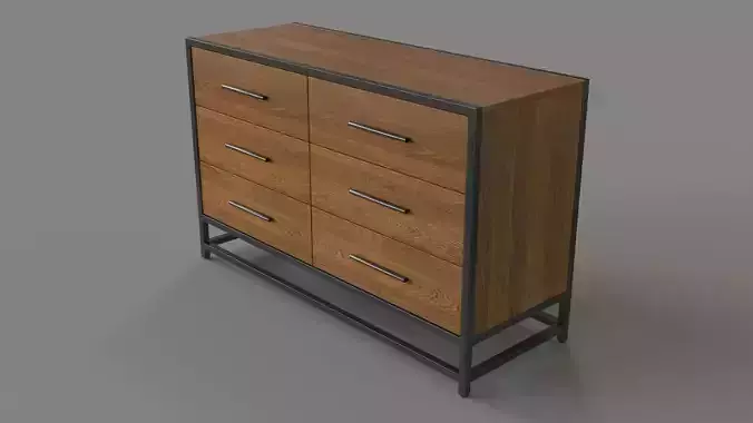 Kids Fulton Street Brown 6-Drawer Dresser