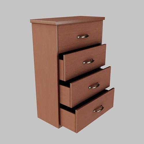 Dresser chest of drawers with brass handles