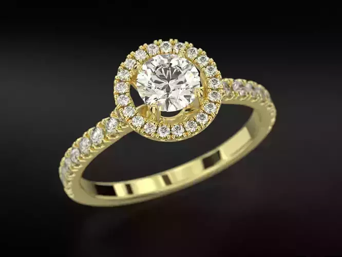 Delicate openwork ring with diamonds 767 3D print model