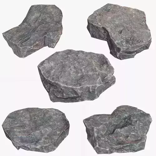 Stone Debris Piece Collection Low-poly 3D model
