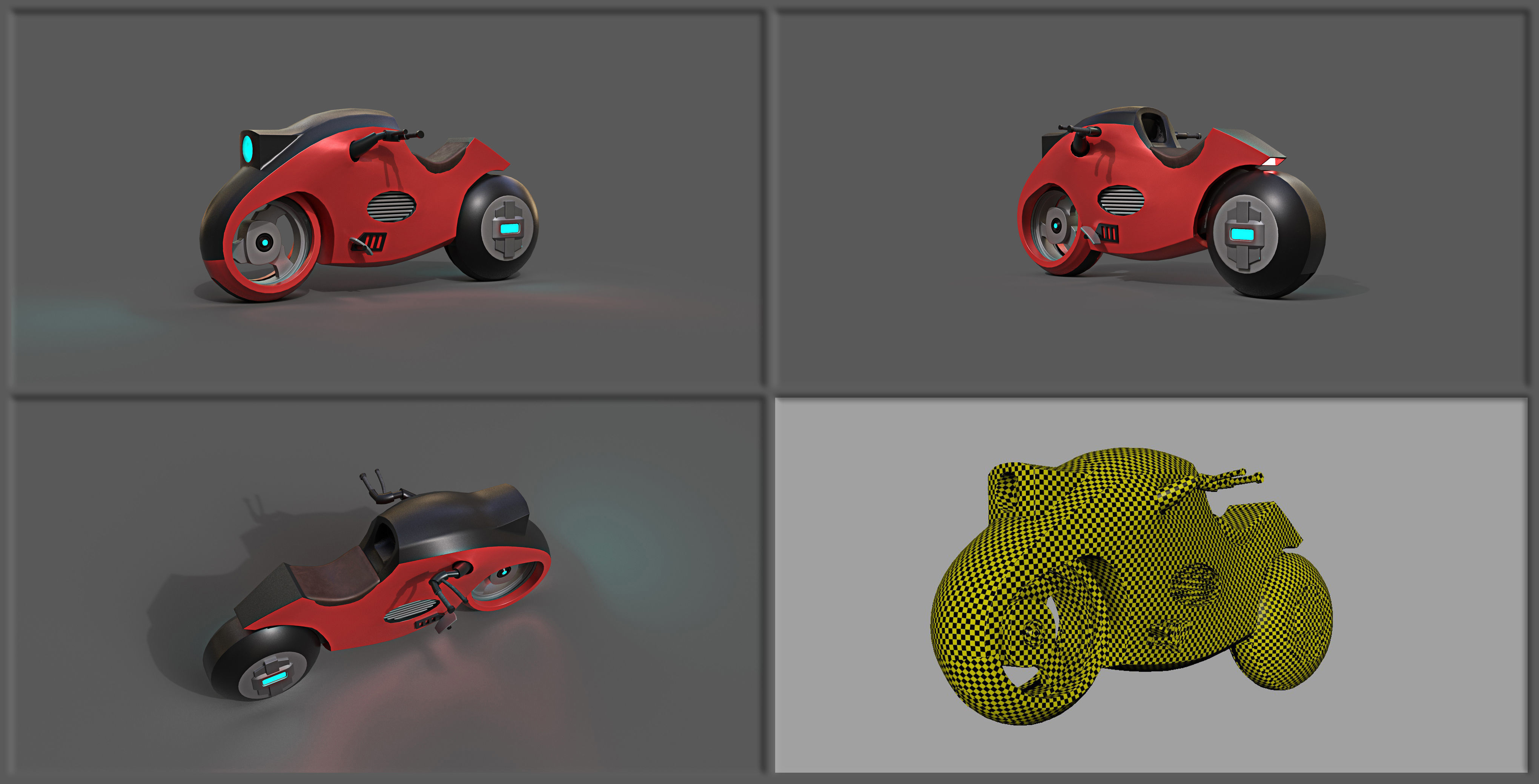 Sci-fi Bikes Pack Game Ready Low-poly 3D model_6