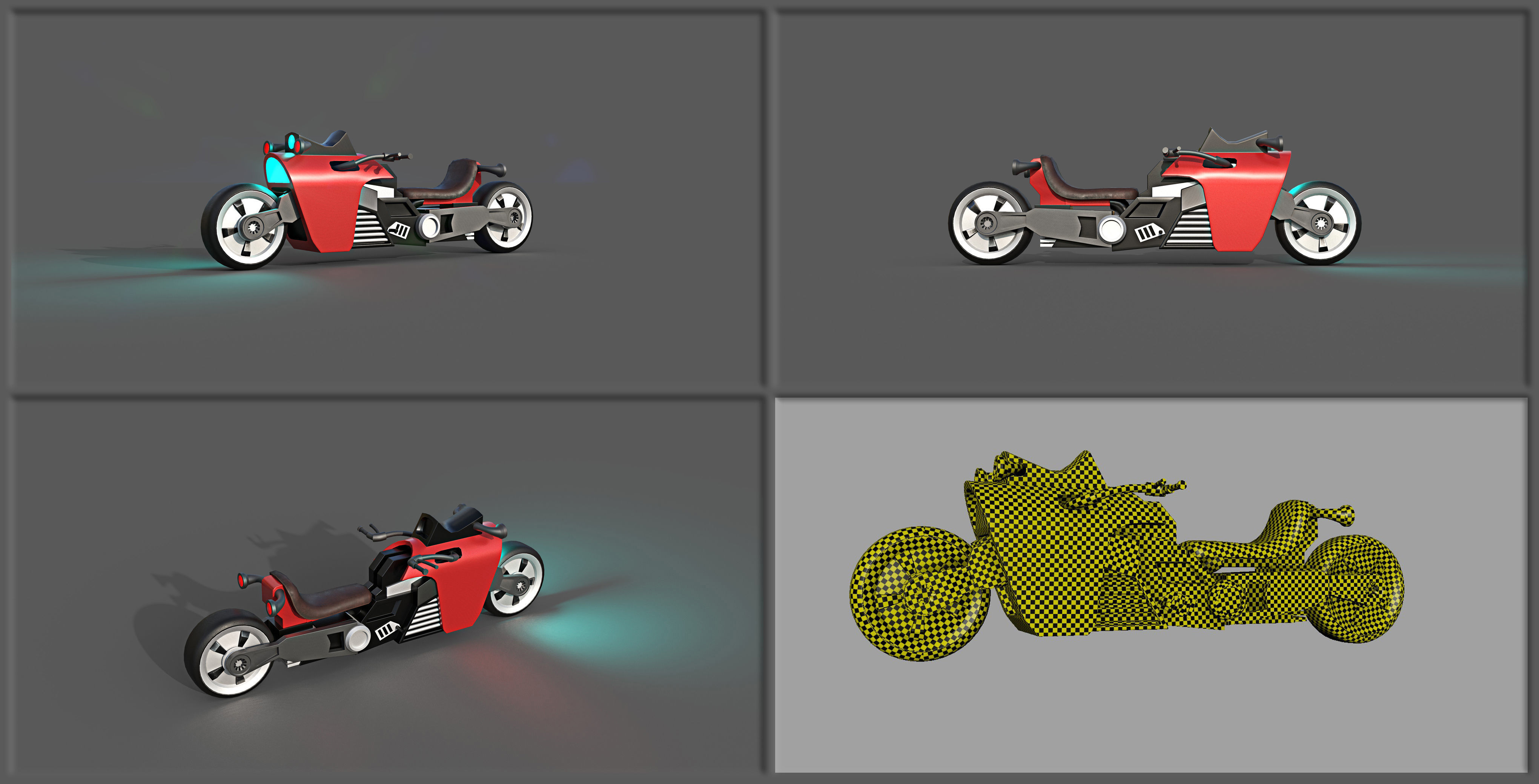 Sci-fi Bikes Pack Game Ready Low-poly 3D model_9