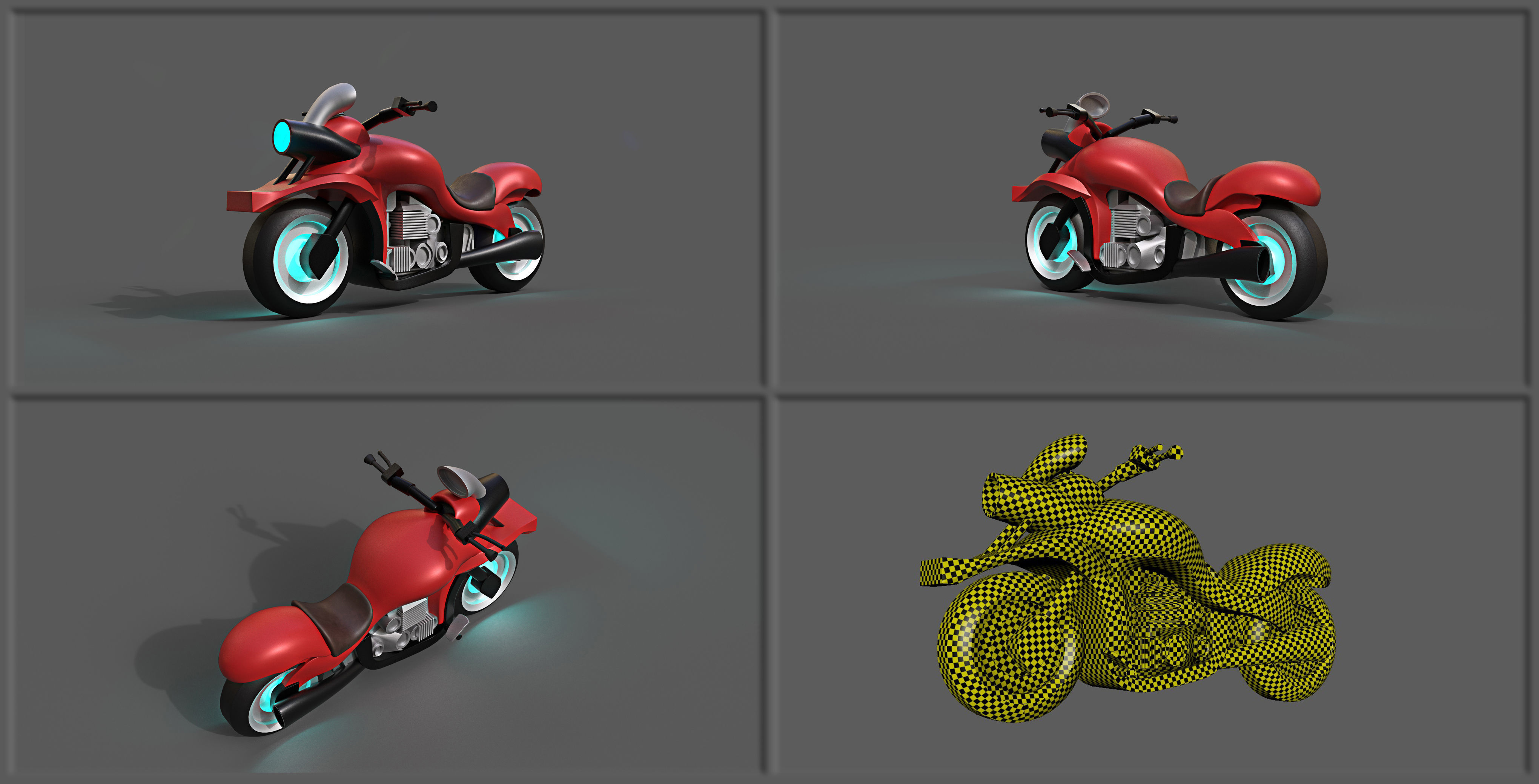Sci-fi Bikes Pack Game Ready Low-poly 3D model_7