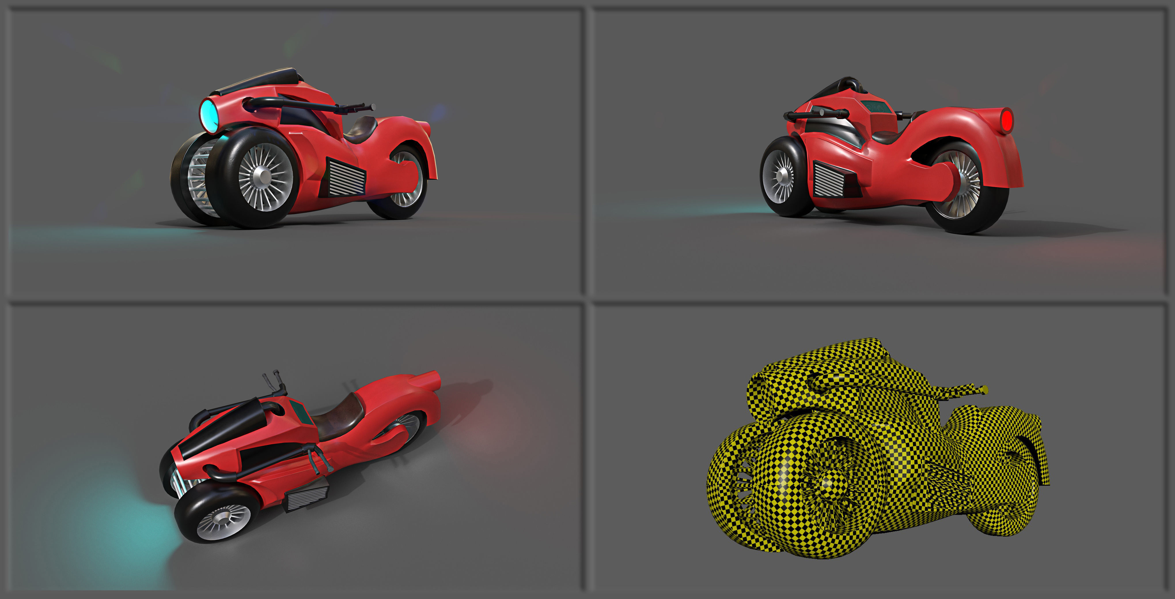 Sci-fi Bikes Pack Game Ready Low-poly 3D model_3