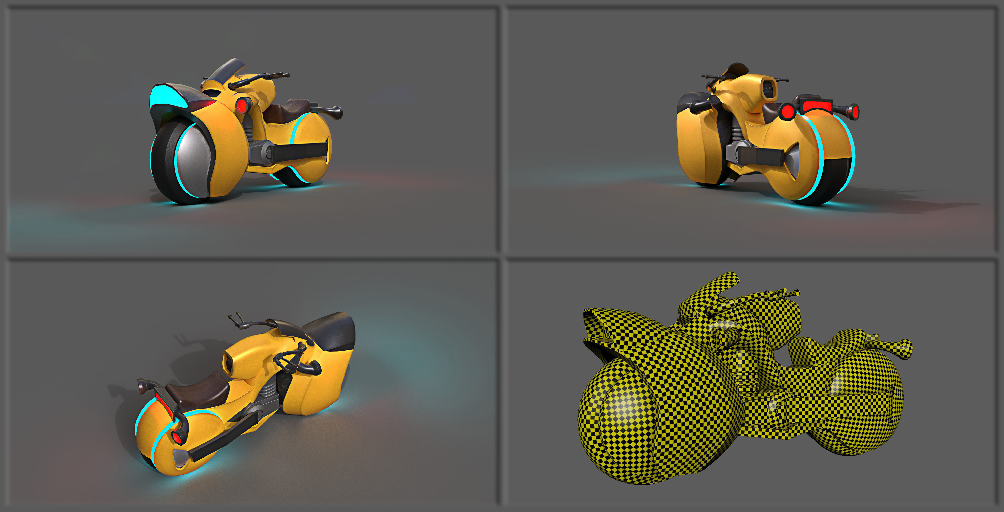 Sci-fi Bikes Pack Game Ready Low-poly 3D model_5