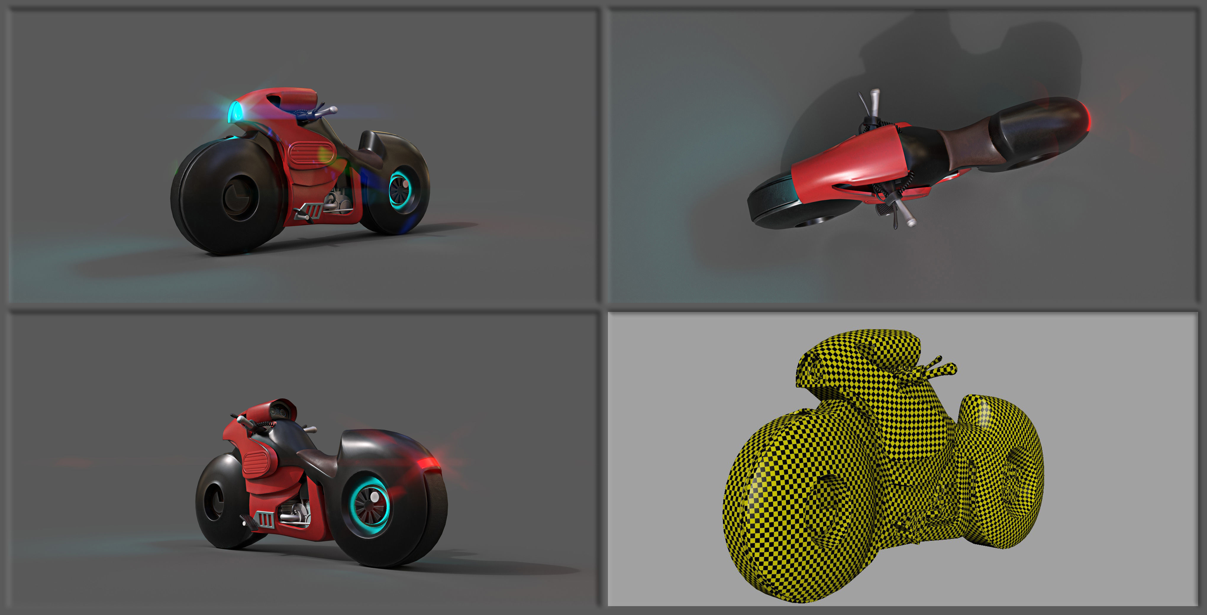 Sci-fi Bikes Pack Game Ready Low-poly 3D model_2