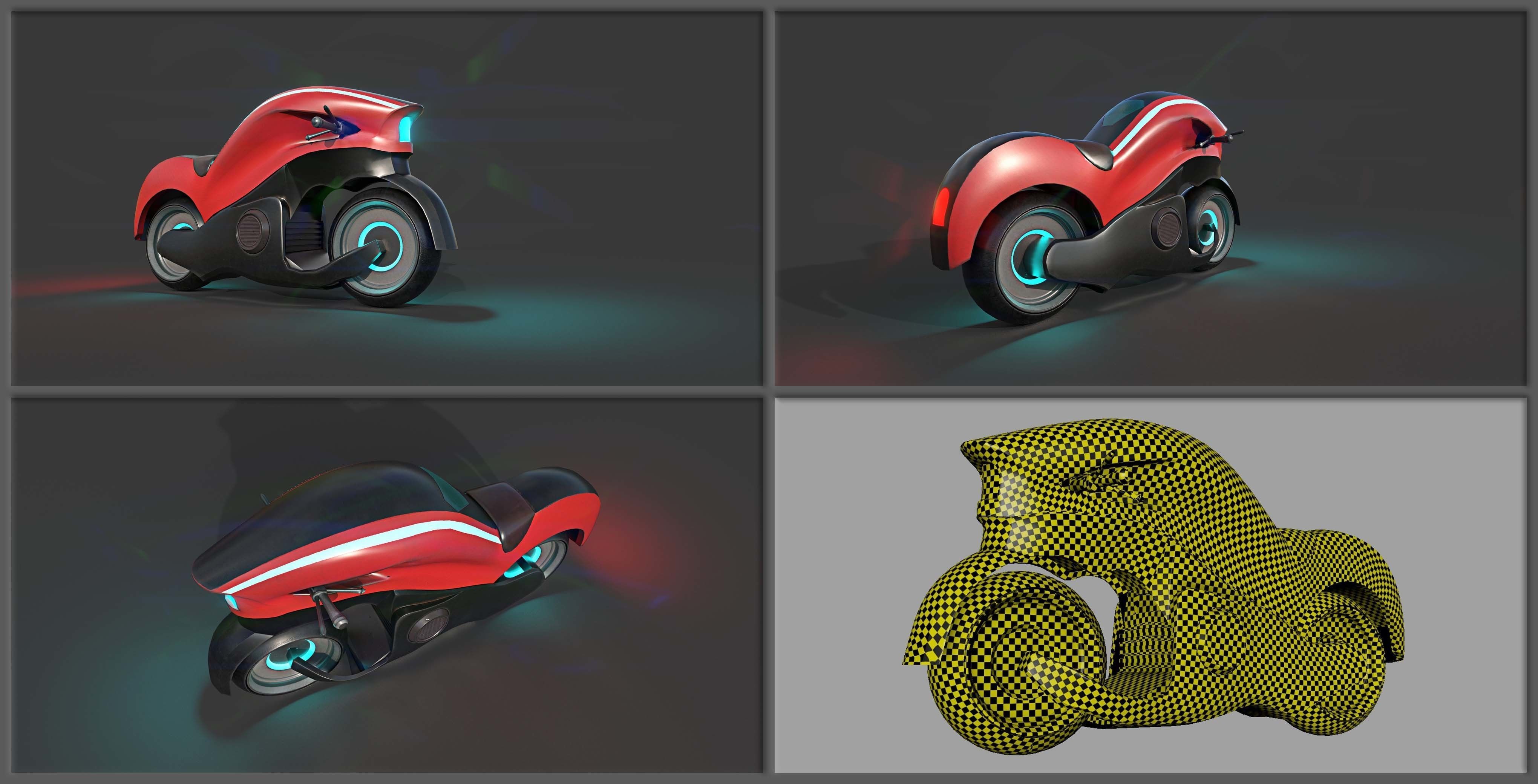 Sci-fi Bikes Pack Game Ready Low-poly 3D model_1