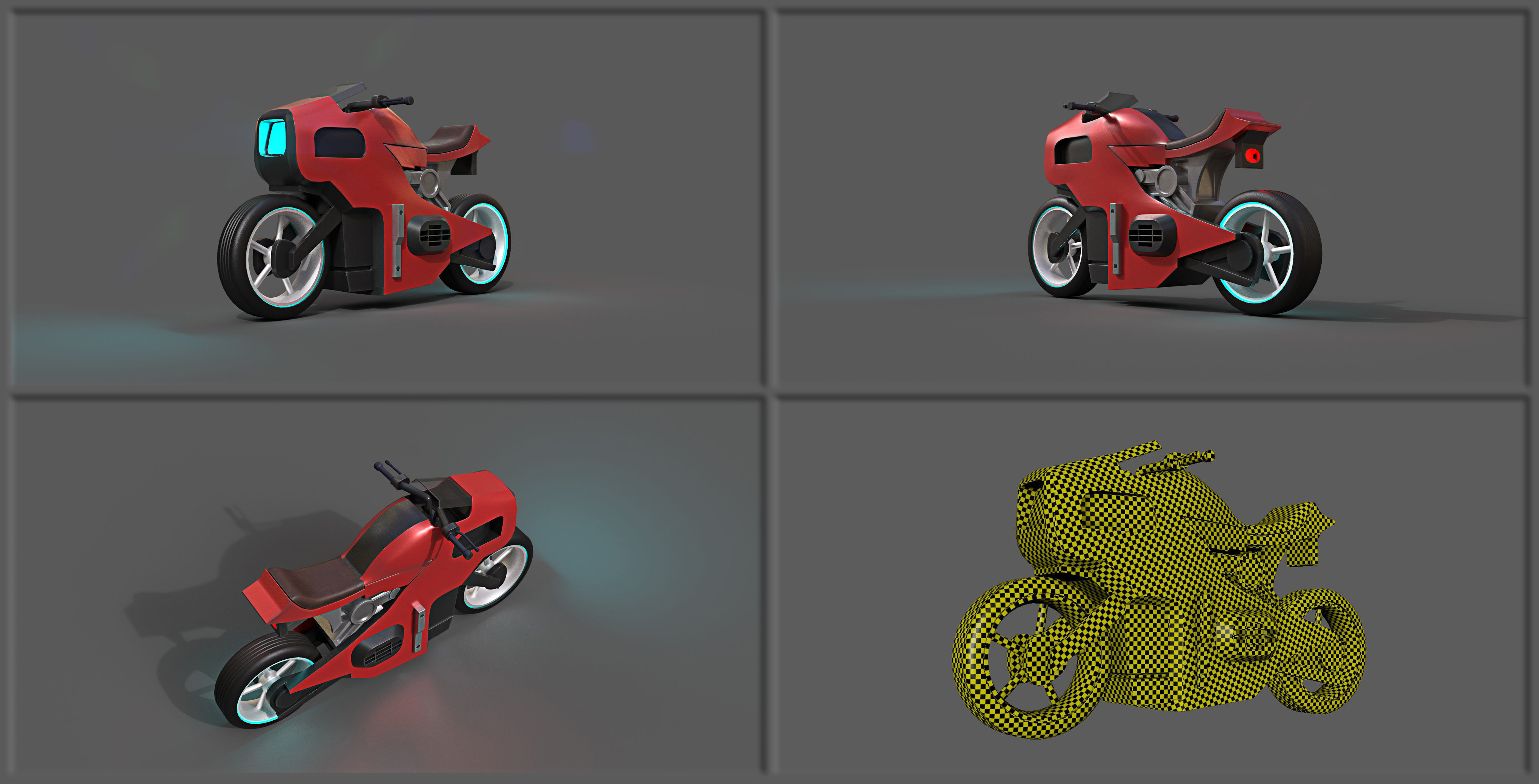 Sci-fi Bikes Pack Game Ready Low-poly 3D model_4