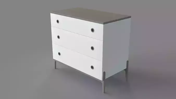 Kids Wrightwood Grey Stain And White 3-Drawer Dresser