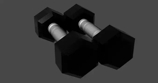 Hex Dumbbell Free 3D model
