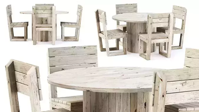 Nia Wooden Garden Dining Set V3