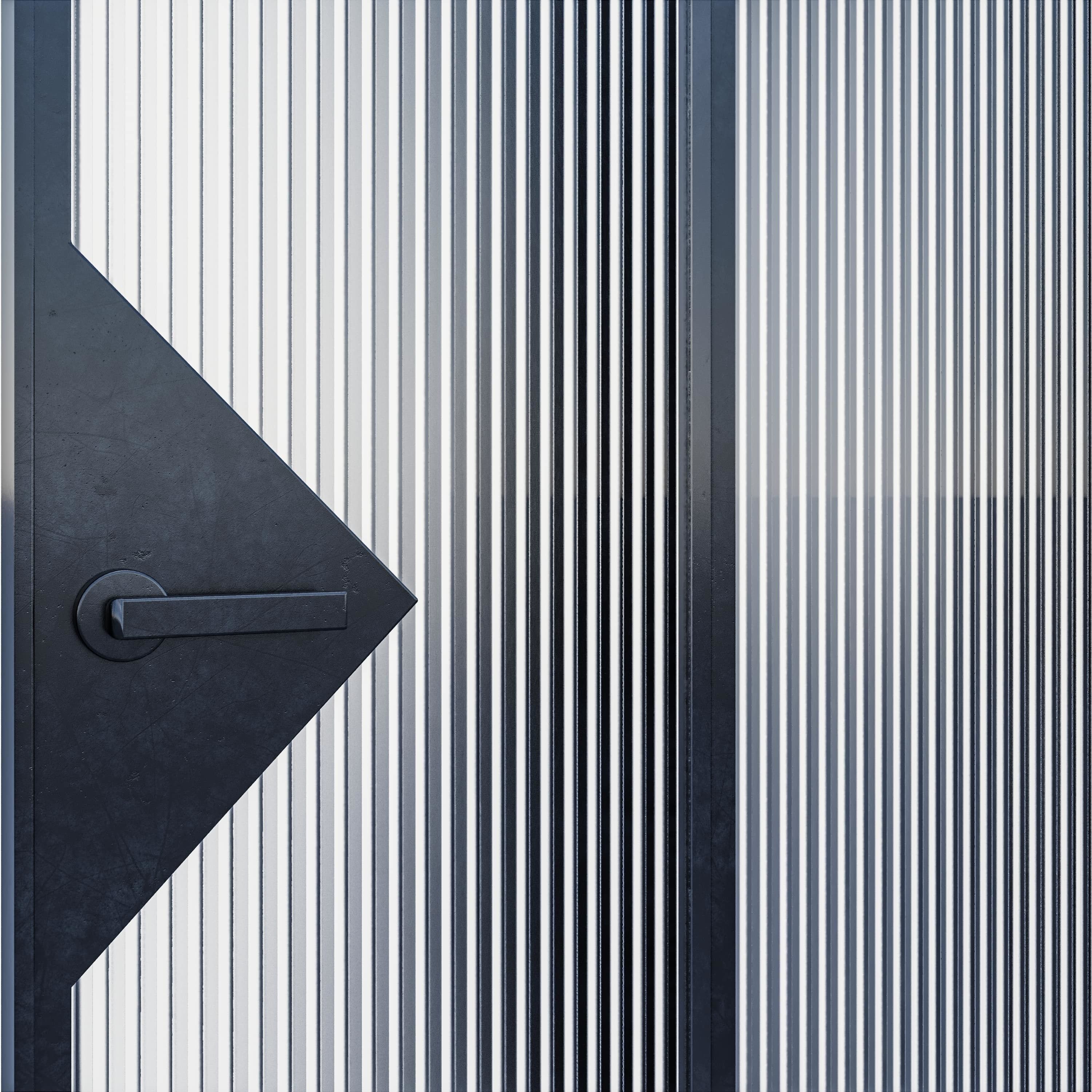 Interior Door Metal Set 02 3D model_2