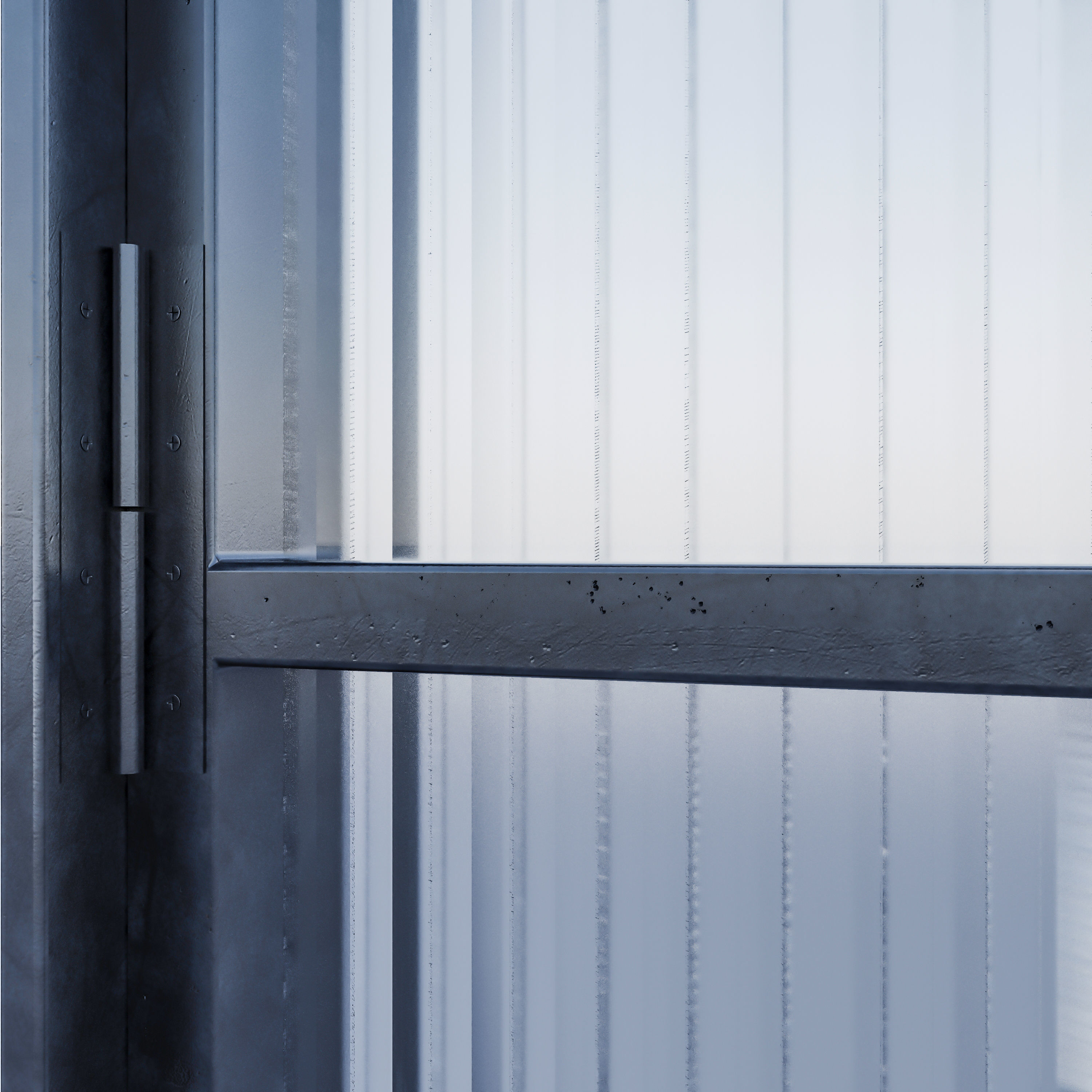 Interior Door Metal Set 02 3D model_3