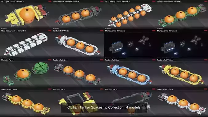Civilian Tanker Spaceship Collection 