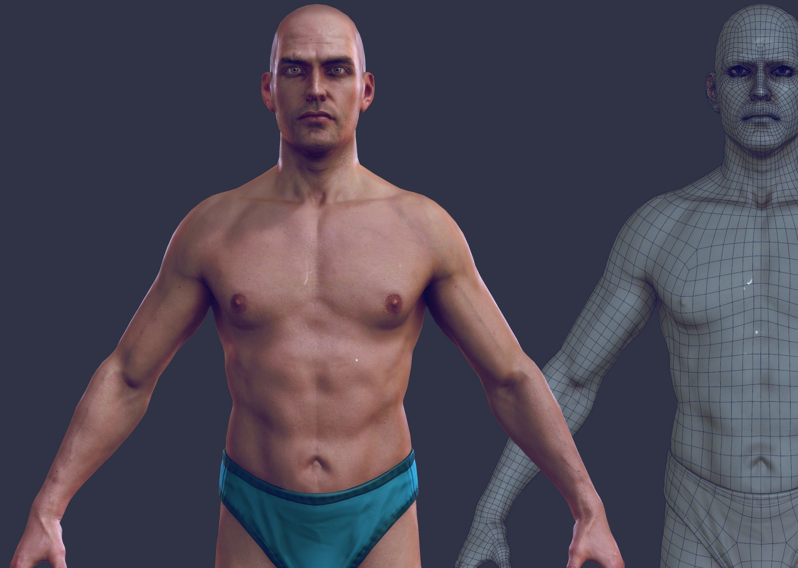 Man 1  - body  -      update  7-26-2017  Low-poly 3D model_10