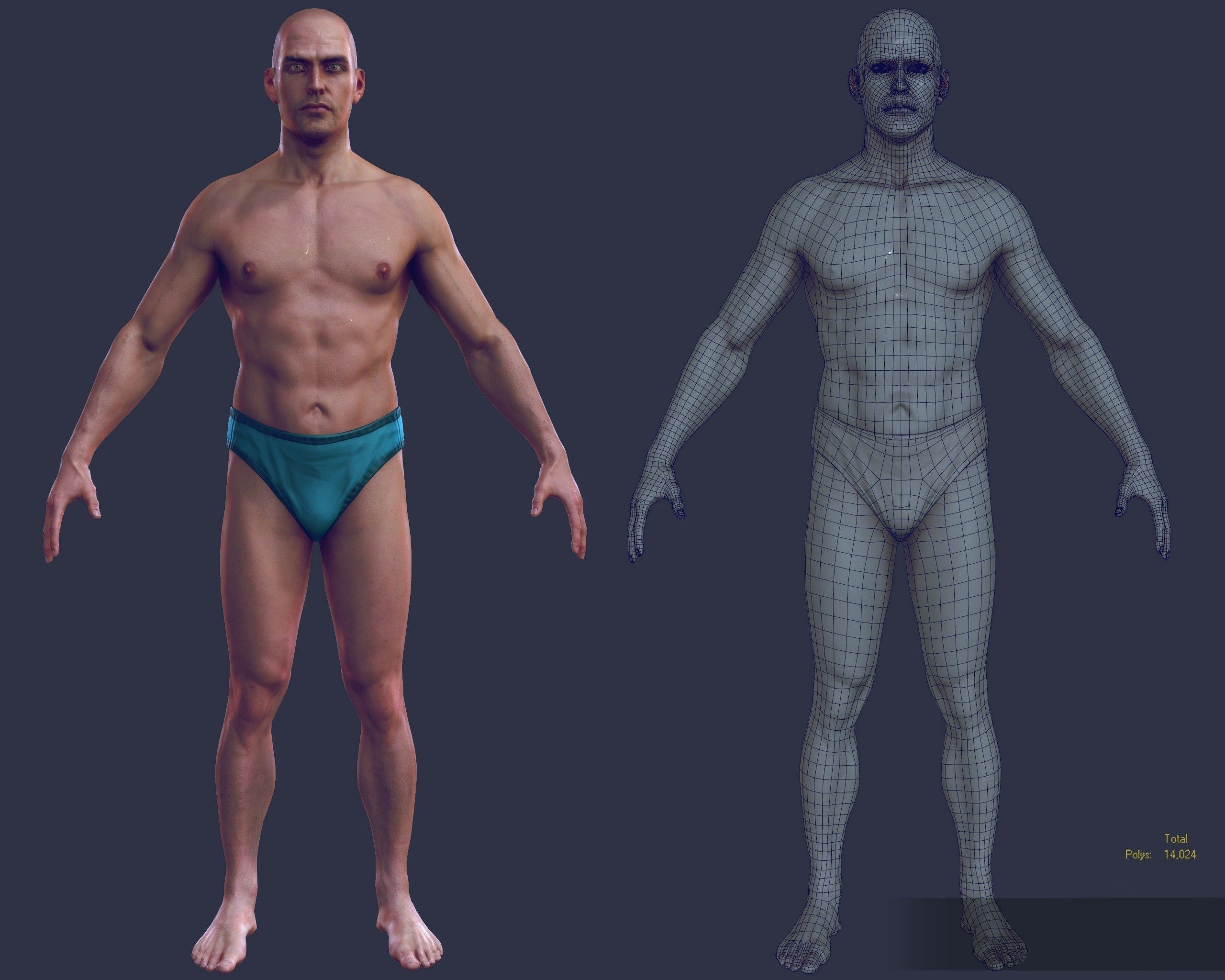 Man 1  - body  -      update  7-26-2017  Low-poly 3D model_7