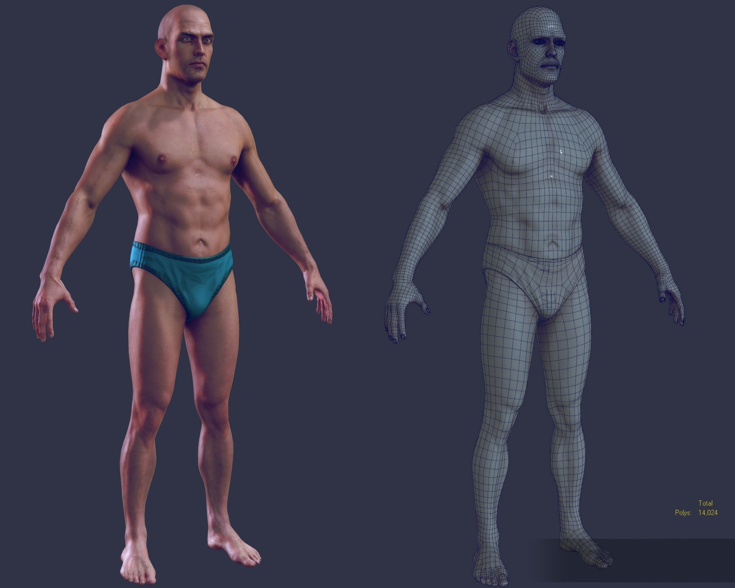 Man 1  - body  -      update  7-26-2017  Low-poly 3D model_2