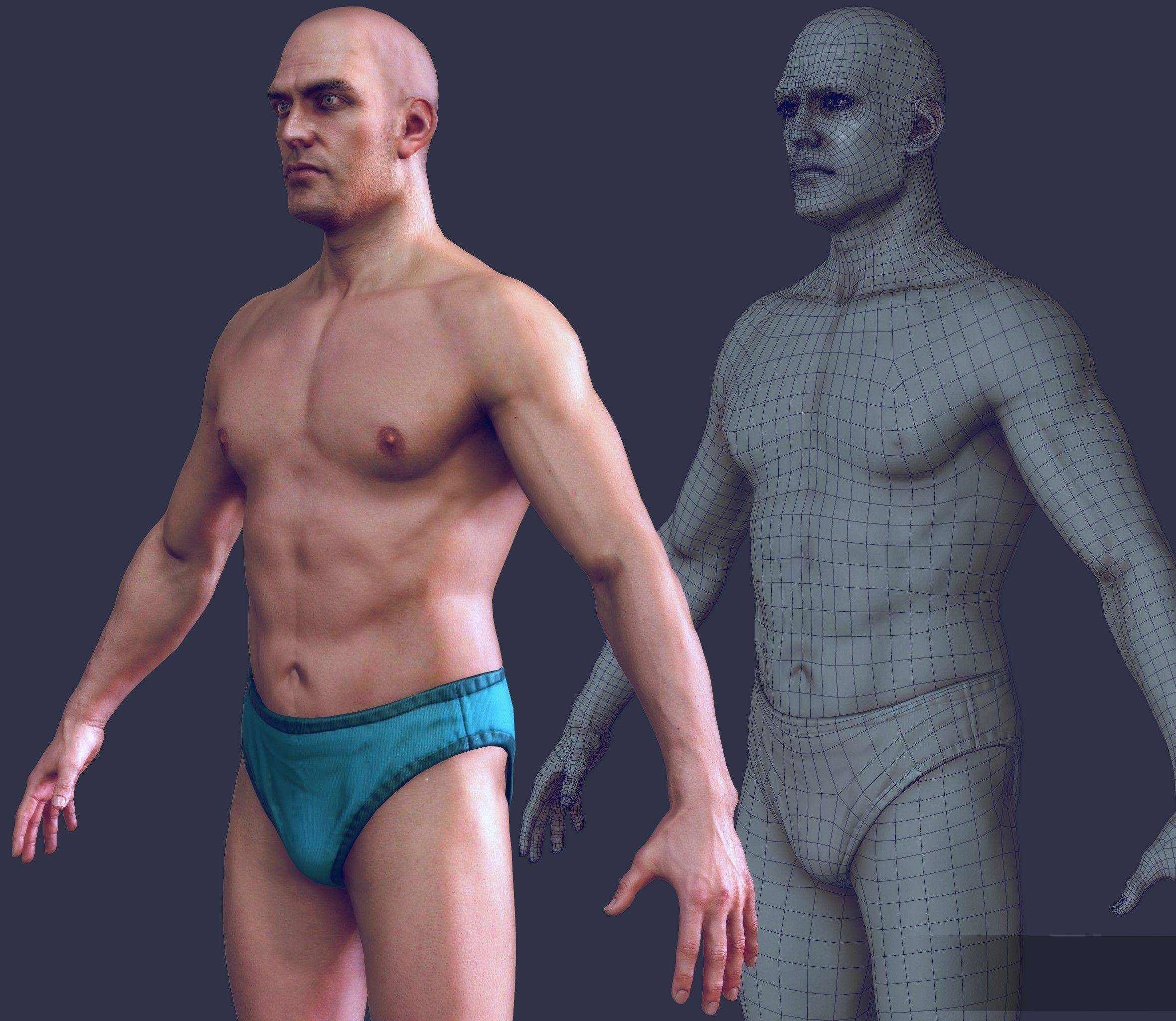 Man 1  - body  -      update  7-26-2017  Low-poly 3D model_9