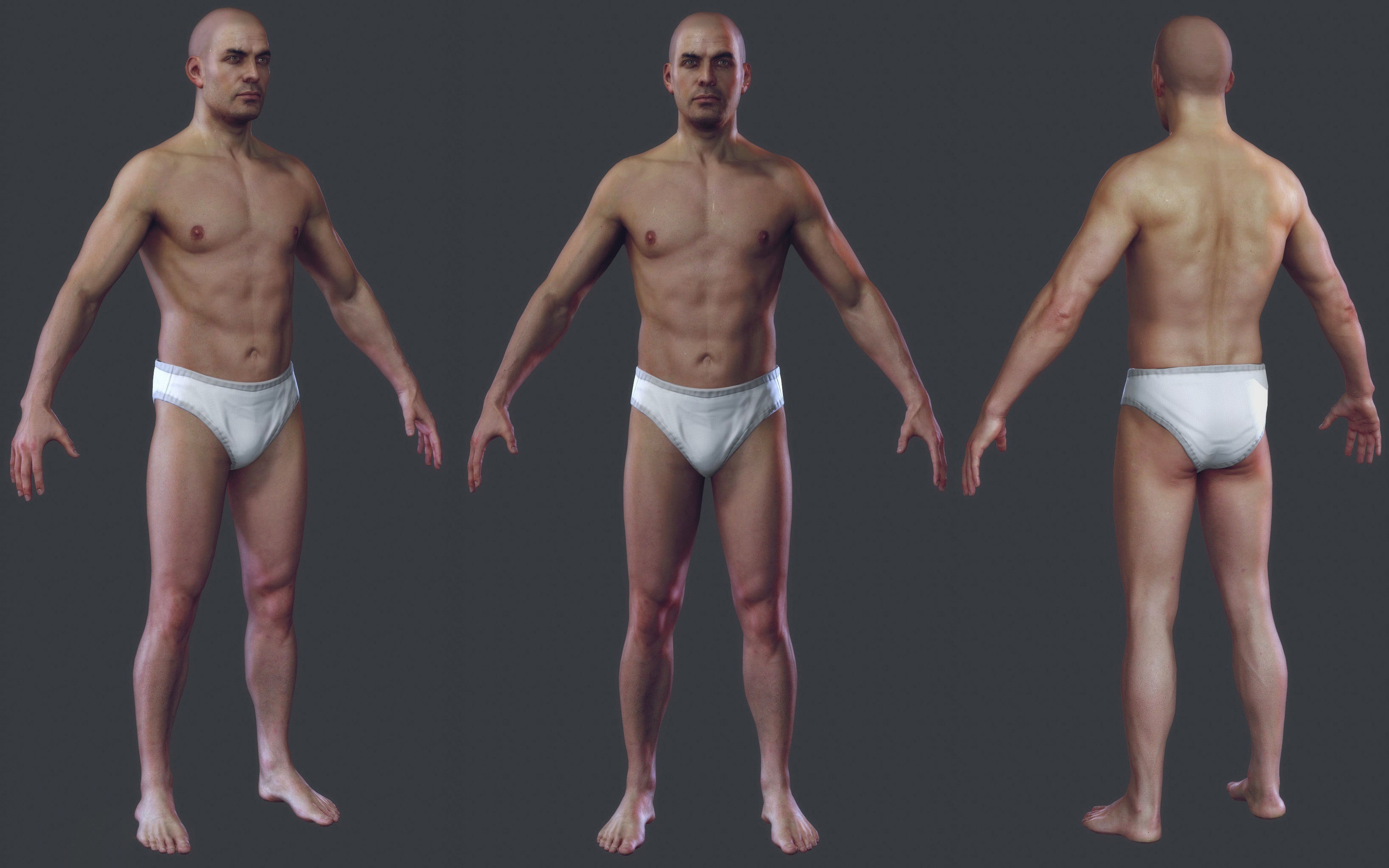 Man 1  - body  -      update  7-26-2017  Low-poly 3D model_6