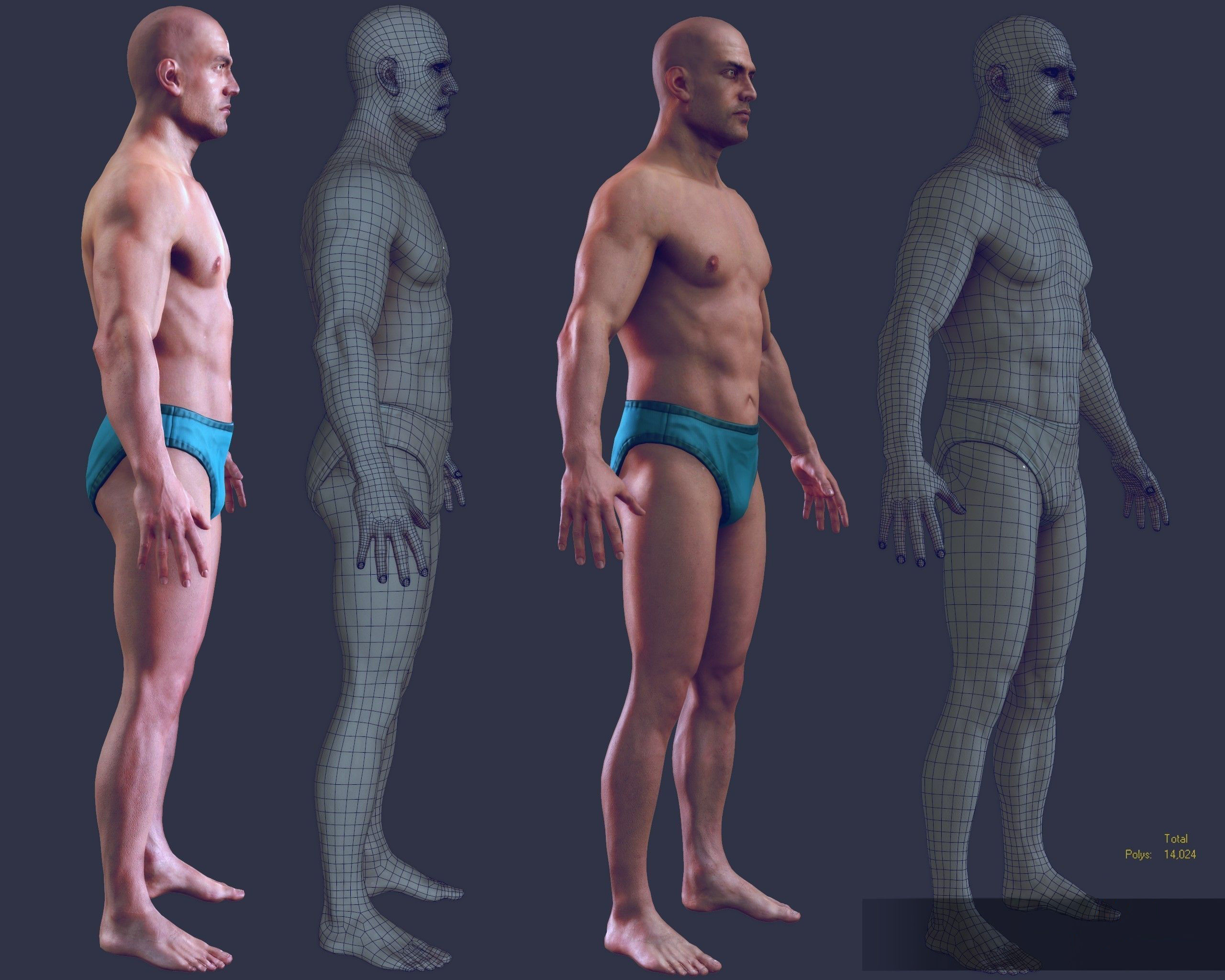 Man 1  - body  -      update  7-26-2017  Low-poly 3D model_3