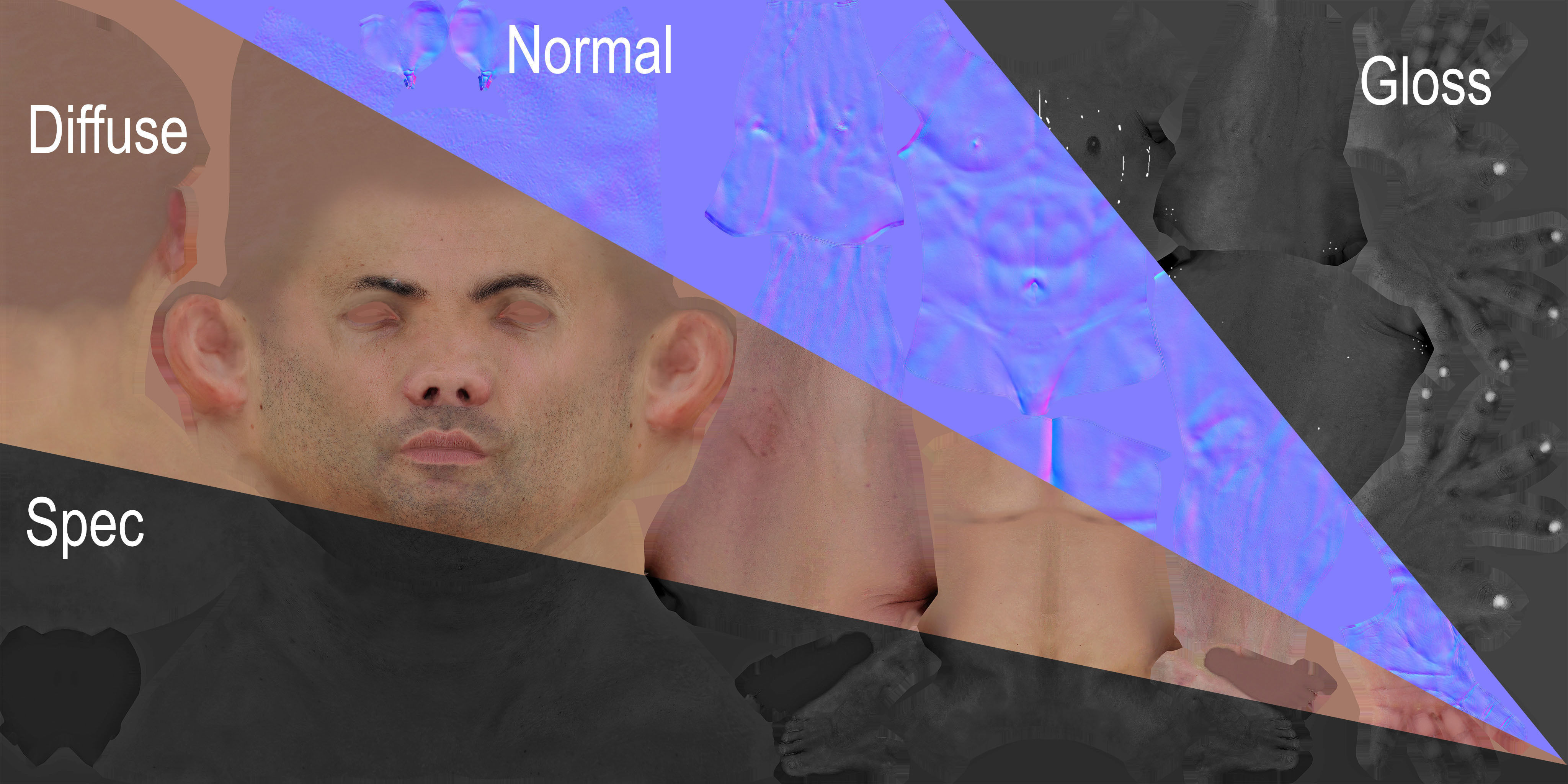 Man 1  - body  -      update  7-26-2017  Low-poly 3D model_13