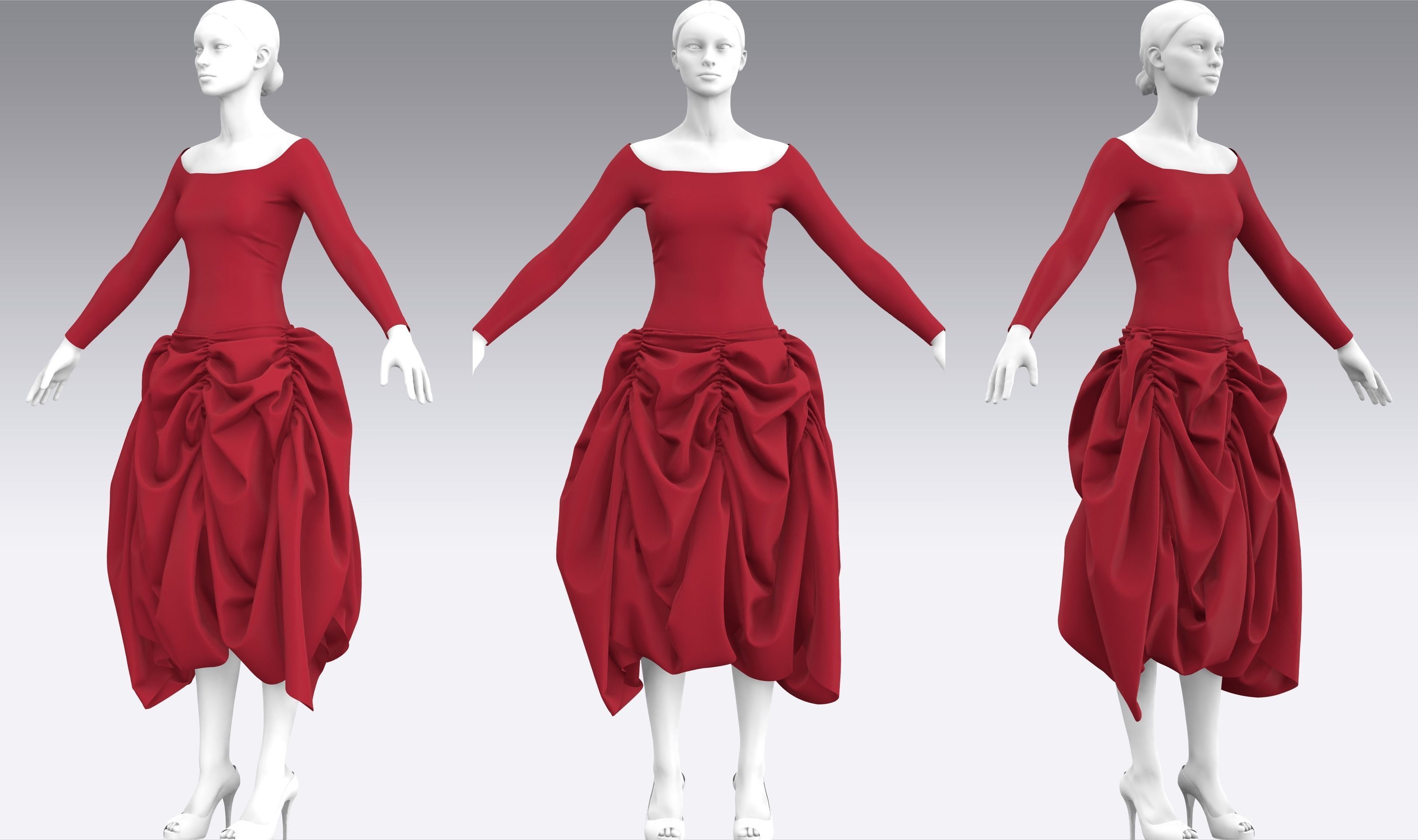 Dress Outfits MD CLO 3D ZPRJ ZPAC project files 3D model_2