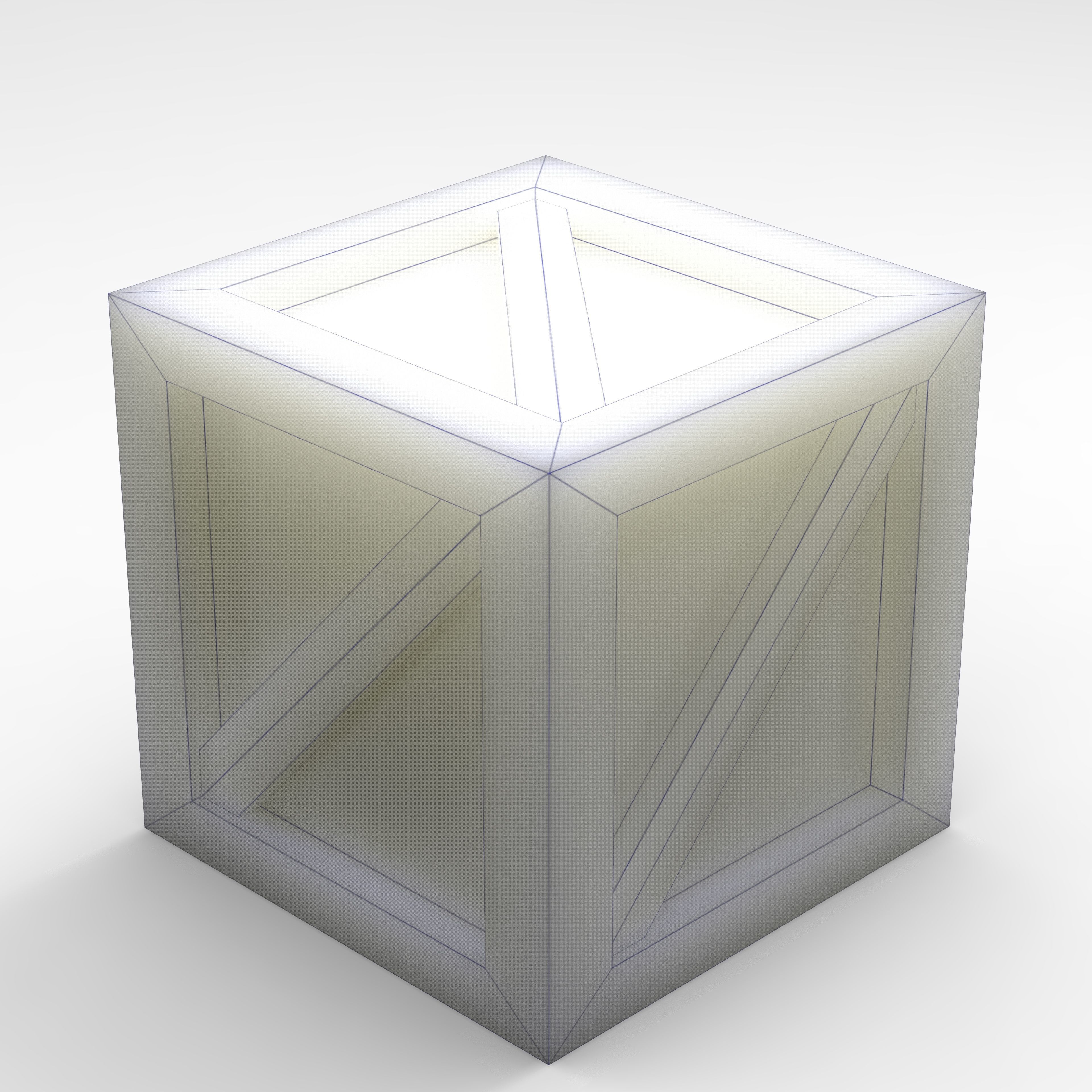 Wooden Box Crate Low-poly 3D model Low-poly 3D model_1