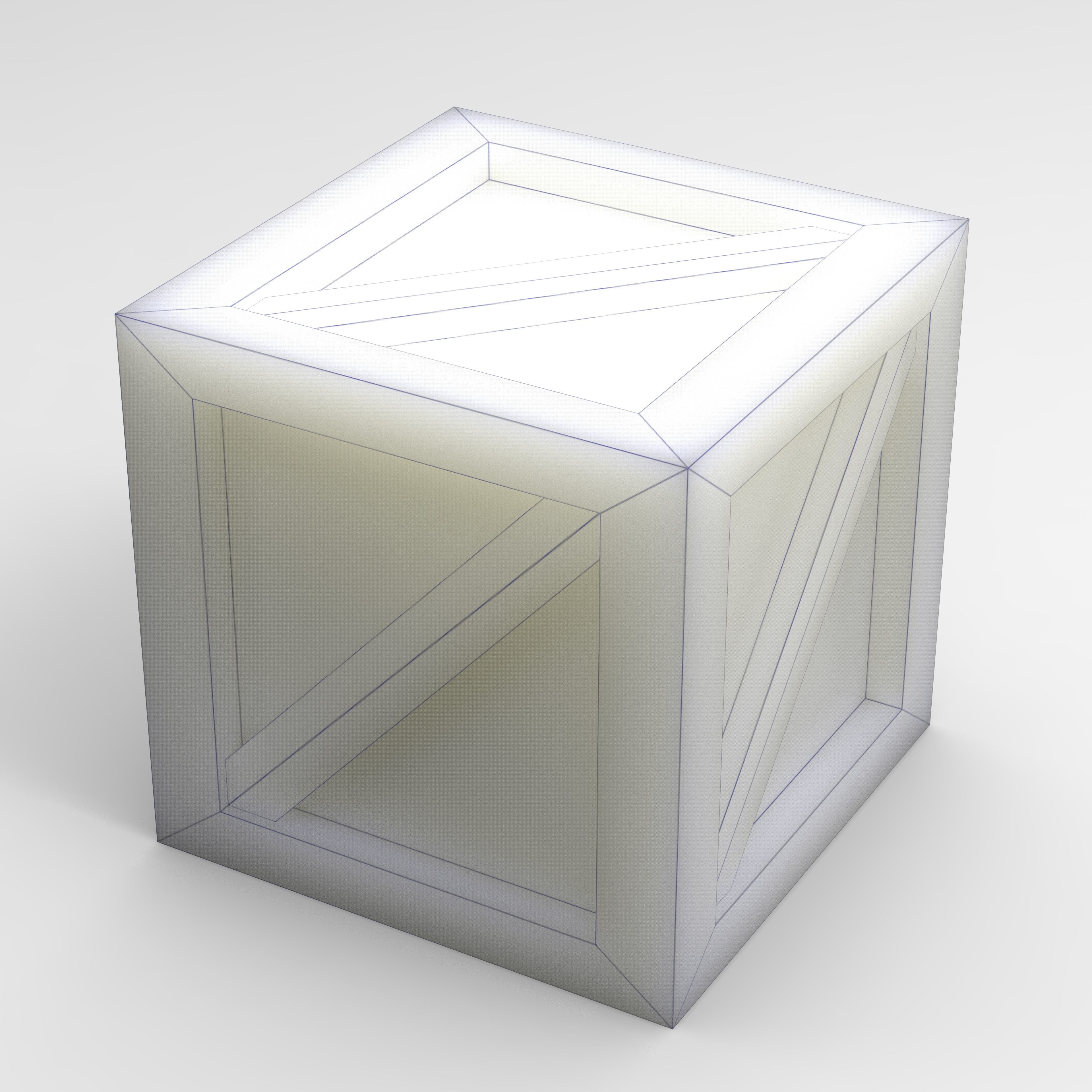 Wooden Box Crate Low-poly 3D model Low-poly 3D model_5