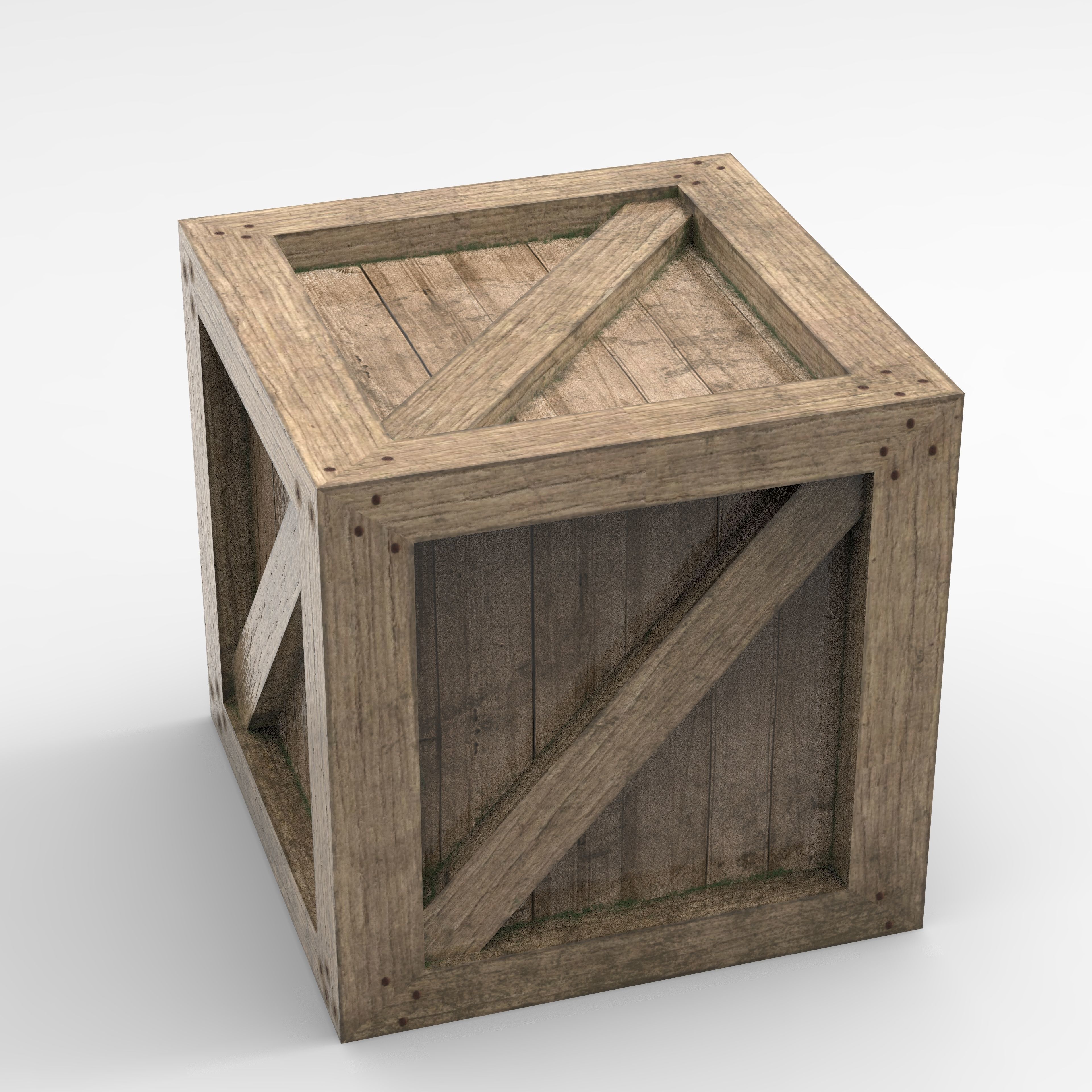 Wooden Box Crate Low-poly 3D model Low-poly 3D model_2