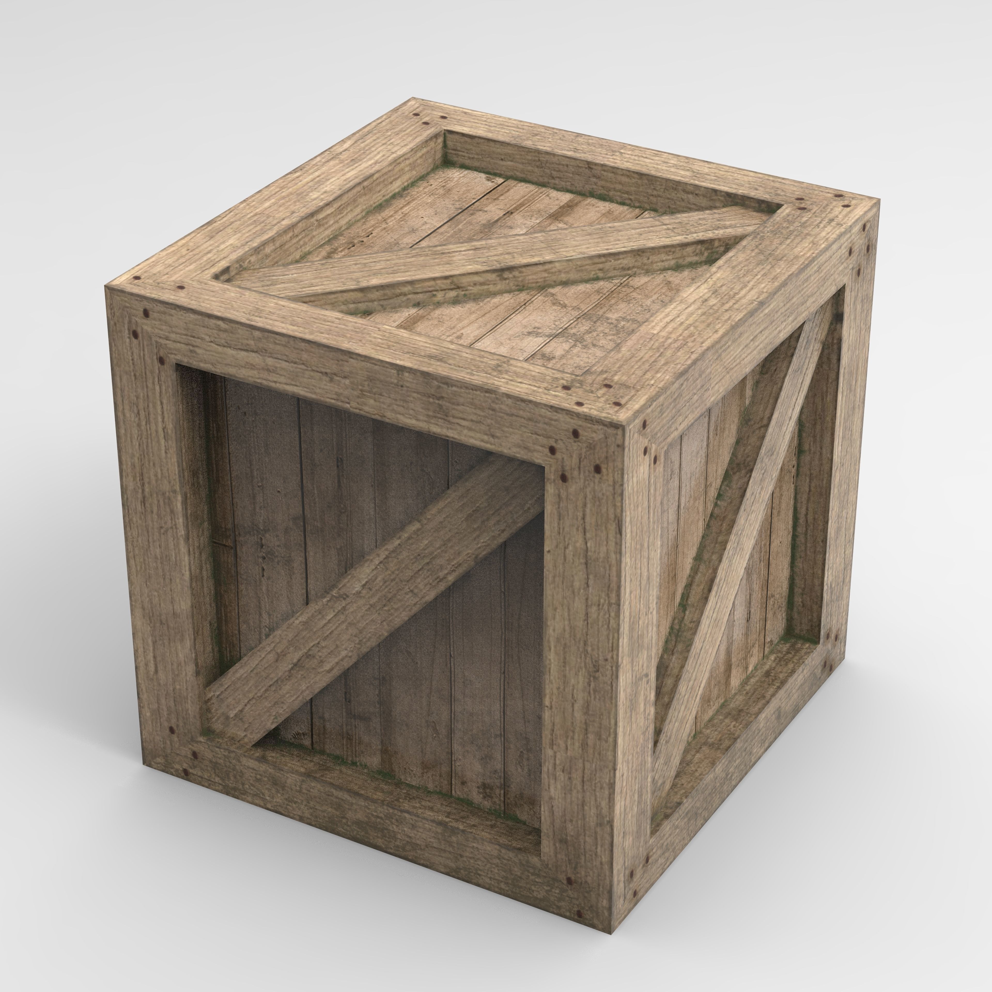 Wooden Box Crate Low-poly 3D model Low-poly 3D model_4