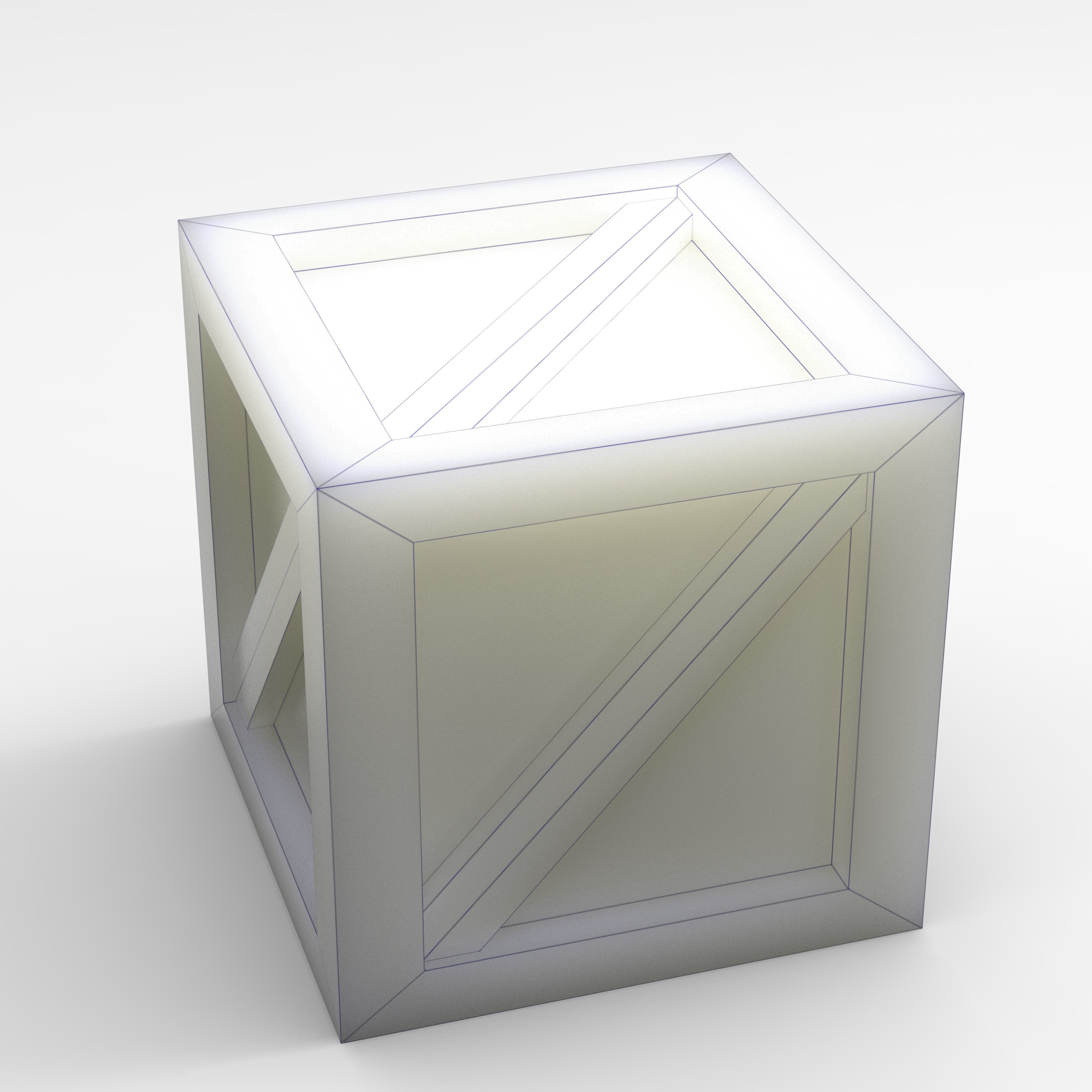 Wooden Box Crate Low-poly 3D model Low-poly 3D model_3