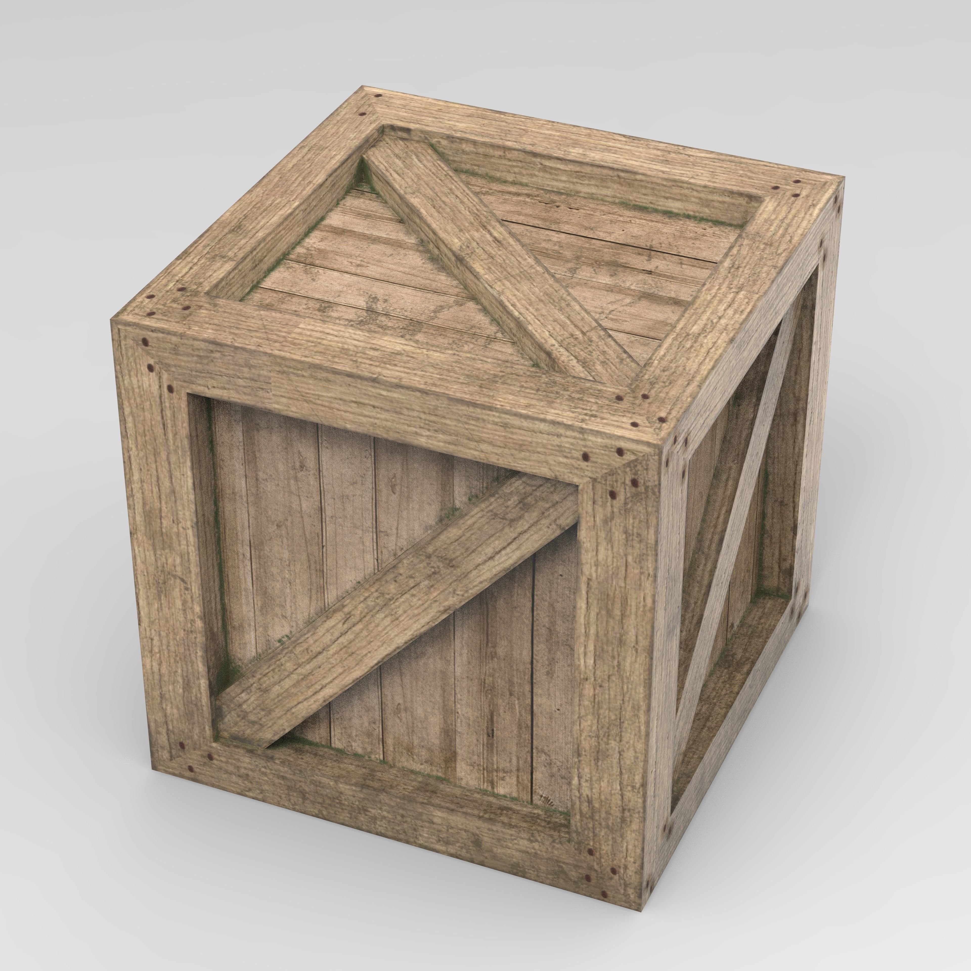 Wooden Box Crate Low-poly 3D model Low-poly 3D model_8