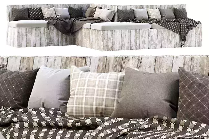 Eric Wooden Corner Restaurant Sofa SD25 