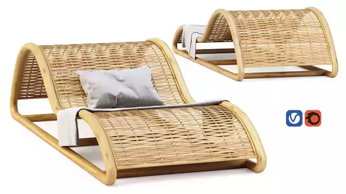 Flora chaise lounge FL4  3D model