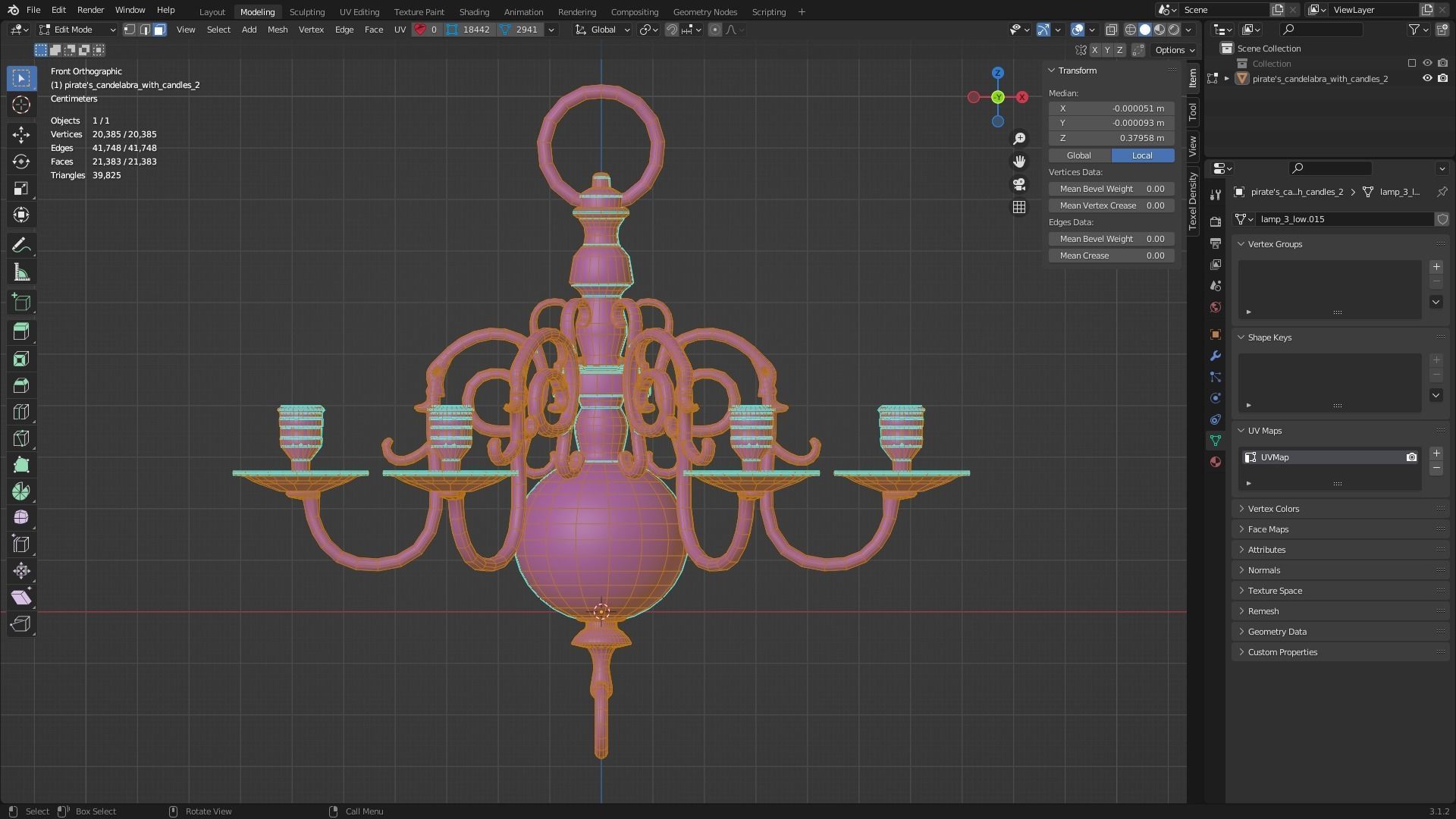 Pirates Candelabra 2 Low-poly 3D model_10