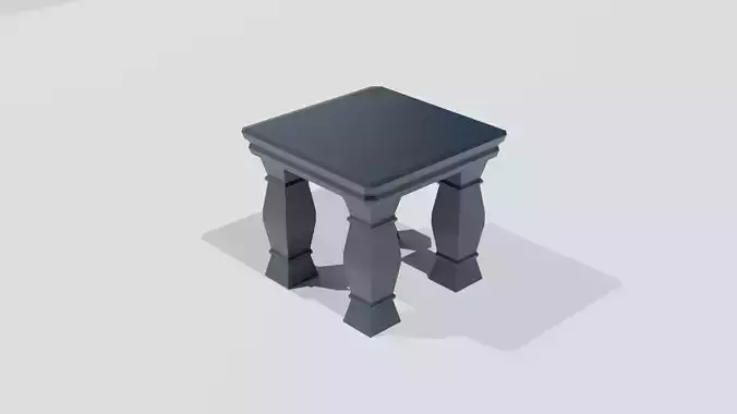 Low-Poly Coffee Table Blue