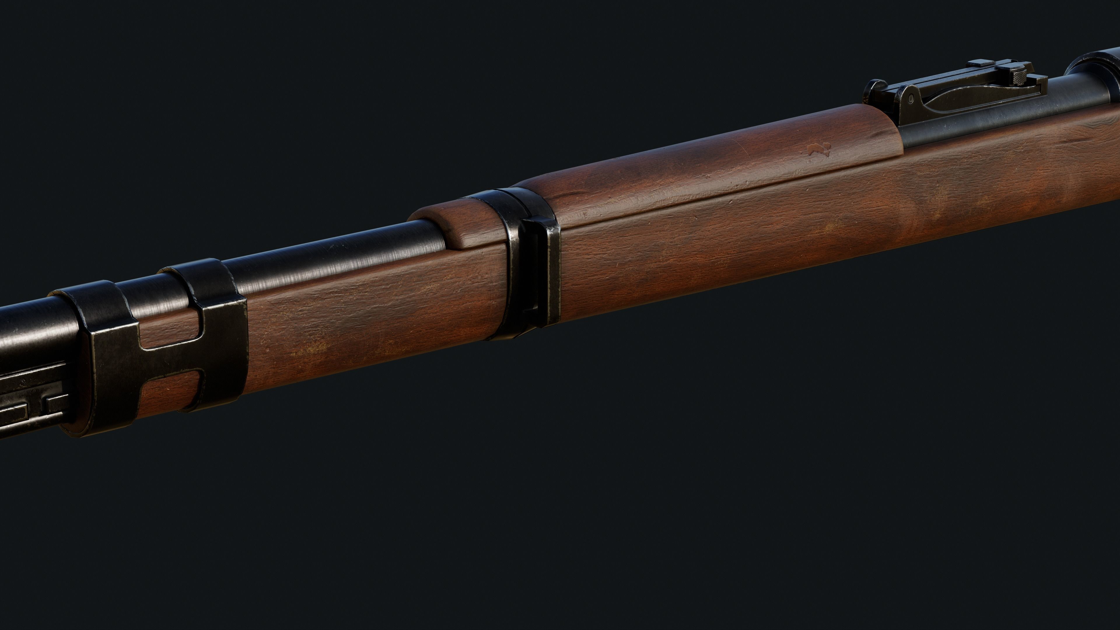 Mauser 98k Low-poly 3D model_5