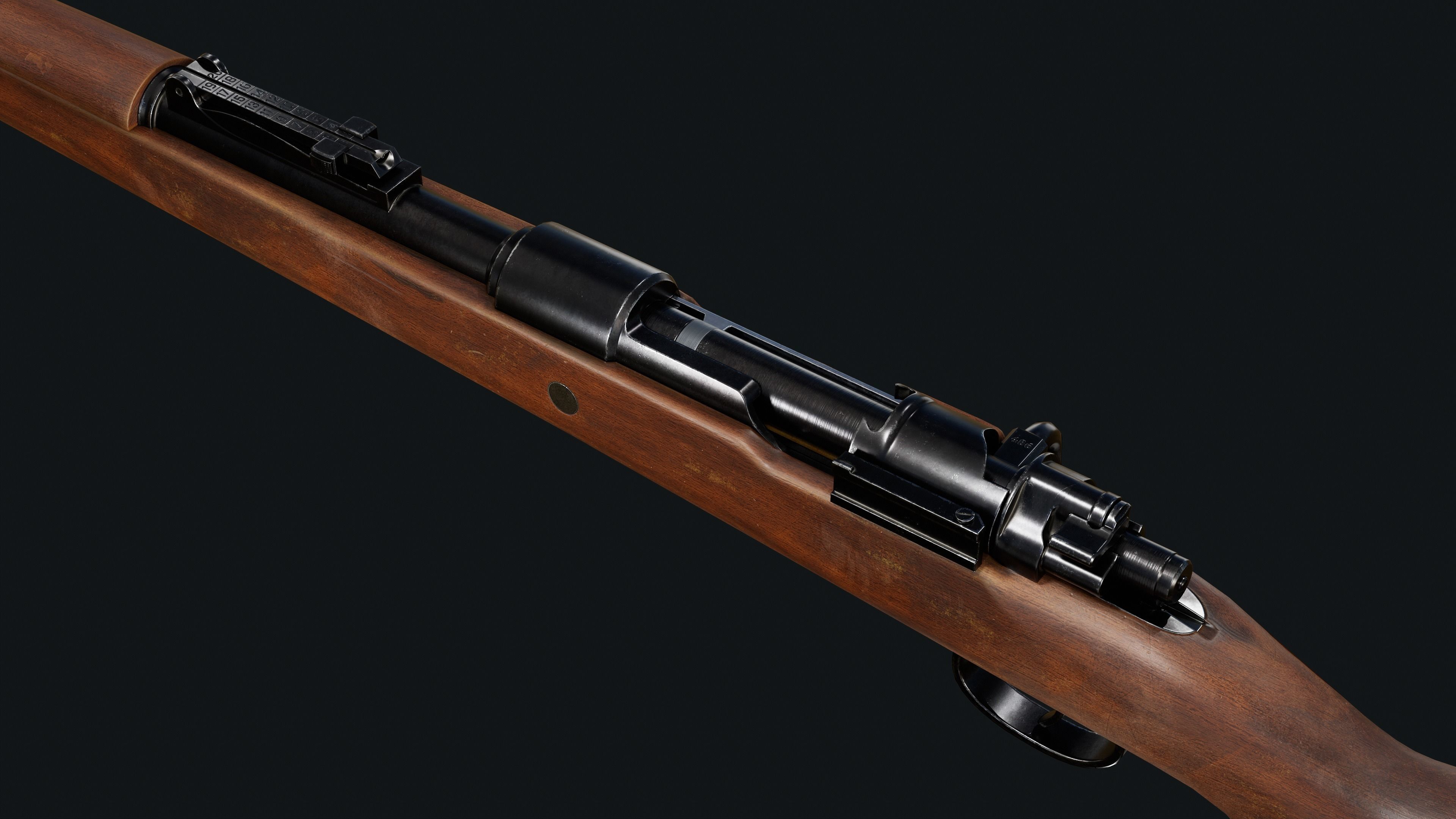 Mauser 98k Low-poly 3D model_4