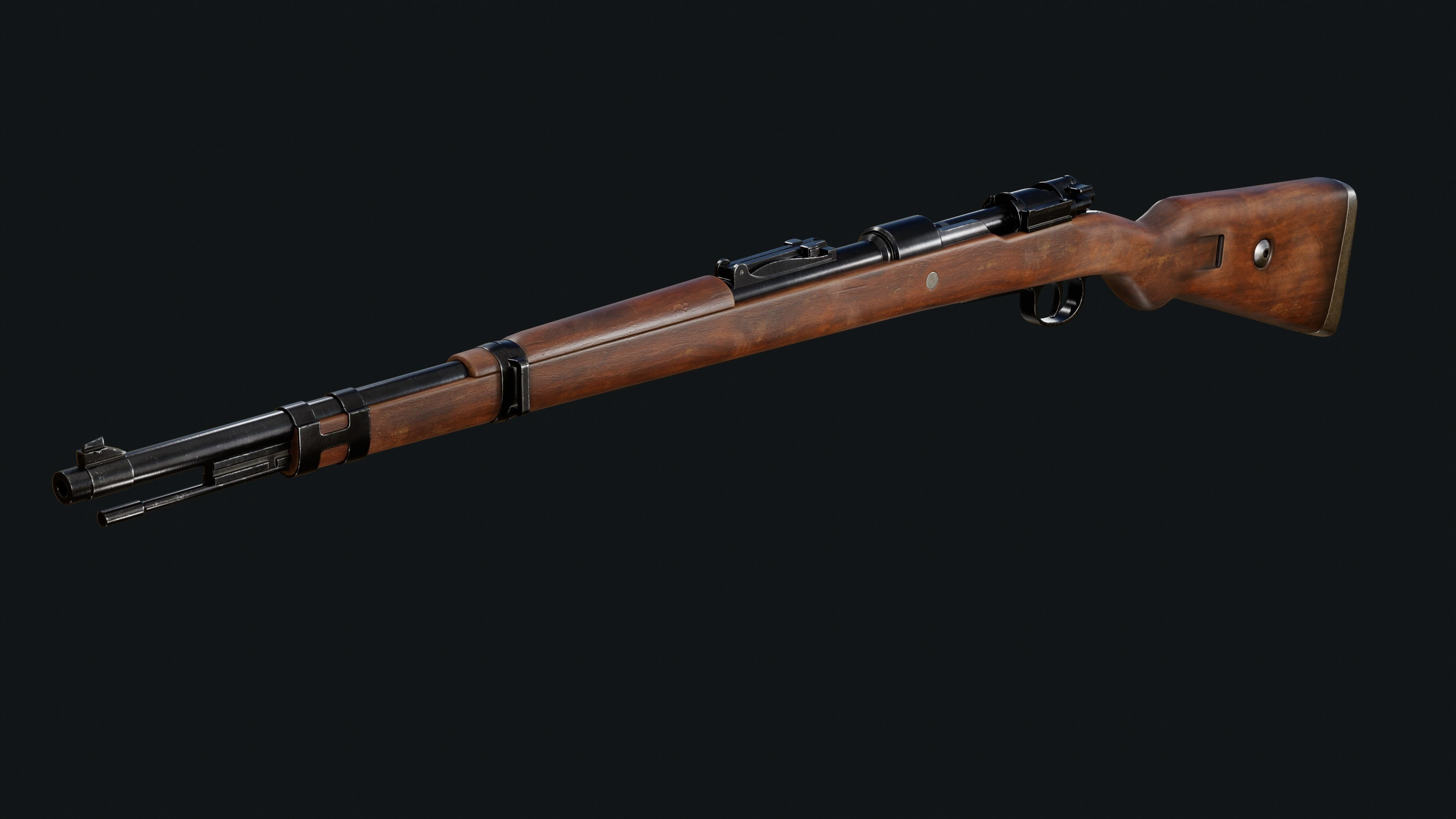 Mauser 98k Low-poly 3D model_3