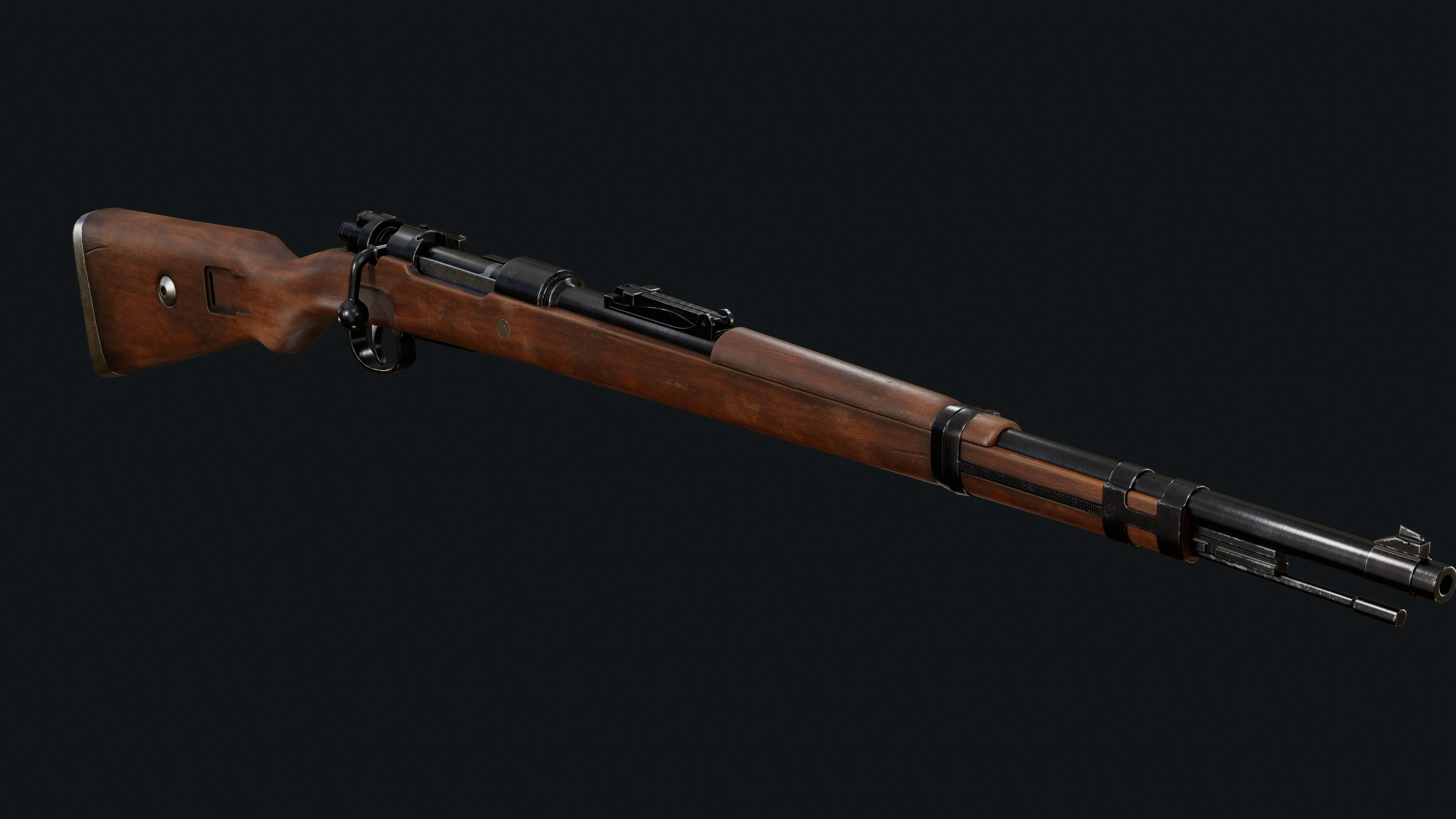 Mauser 98k Low-poly 3D model_2
