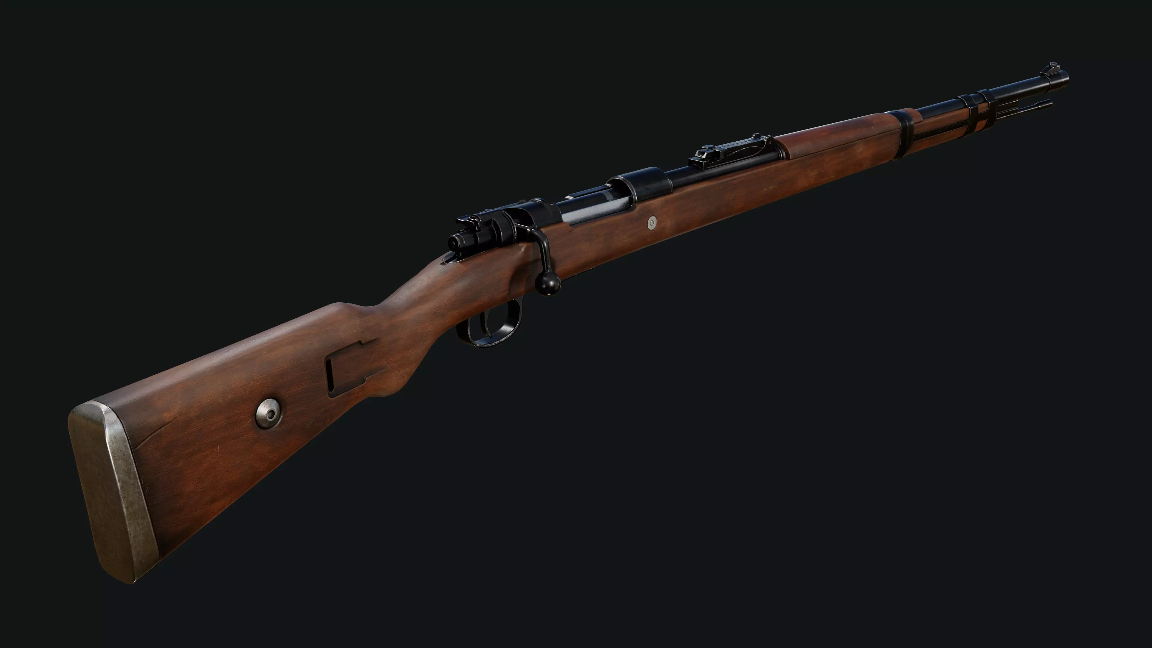Mauser 98k Low-poly 3D model_0